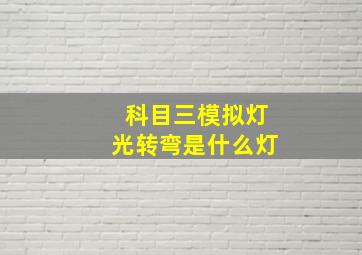 科目三模拟灯光转弯是什么灯