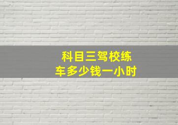 科目三驾校练车多少钱一小时