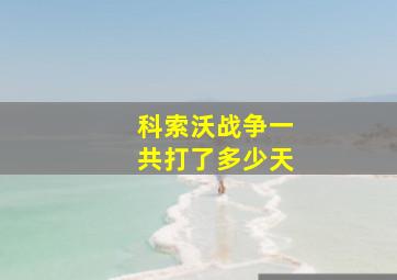 科索沃战争一共打了多少天