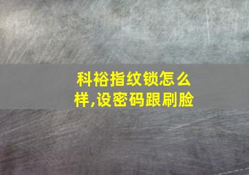 科裕指纹锁怎么样,设密码跟刷脸