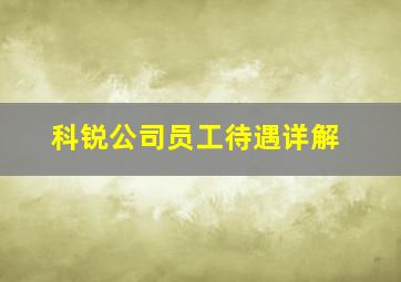 科锐公司员工待遇详解