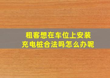 租客想在车位上安装充电桩合法吗怎么办呢