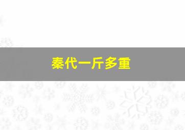 秦代一斤多重