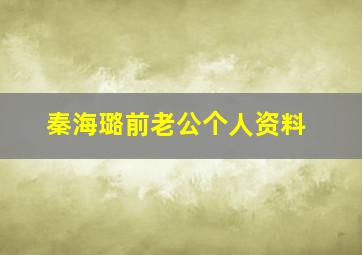 秦海璐前老公个人资料