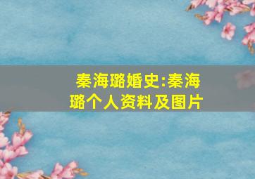 秦海璐婚史:秦海璐个人资料及图片