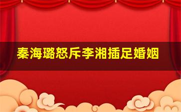 秦海璐怒斥李湘插足婚姻