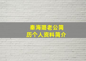 秦海璐老公简历个人资料简介