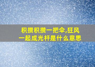 积攒积攒一把伞,狂风一起成光杆是什么意思