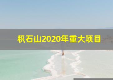 积石山2020年重大项目