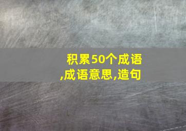 积累50个成语,成语意思,造句