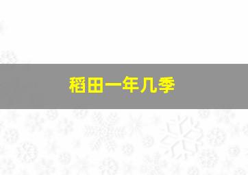 稻田一年几季