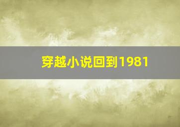 穿越小说回到1981