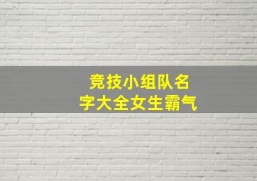 竞技小组队名字大全女生霸气