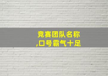 竞赛团队名称,口号霸气十足