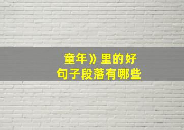 童年》里的好句子段落有哪些