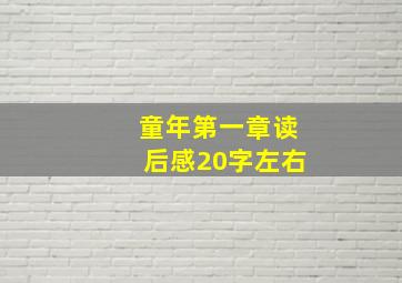 童年第一章读后感20字左右