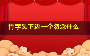 竹字头下边一个勿念什么