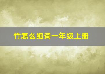 竹怎么组词一年级上册