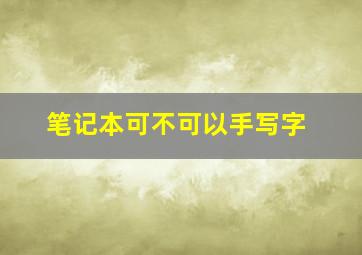 笔记本可不可以手写字