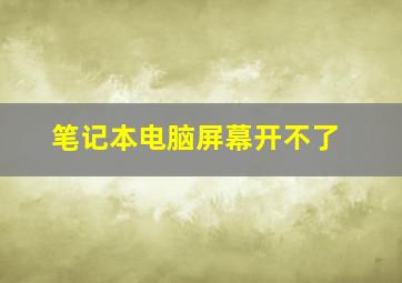 笔记本电脑屏幕开不了