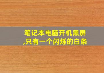 笔记本电脑开机黑屏,只有一个闪烁的白条