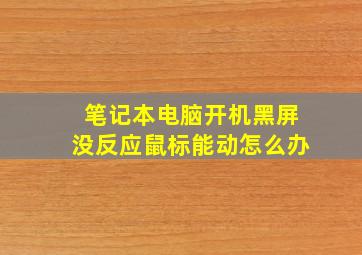 笔记本电脑开机黑屏没反应鼠标能动怎么办