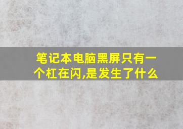 笔记本电脑黑屏只有一个杠在闪,是发生了什么