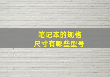 笔记本的规格尺寸有哪些型号