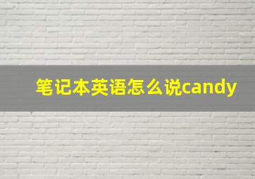 笔记本英语怎么说candy