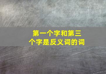 第一个字和第三个字是反义词的词