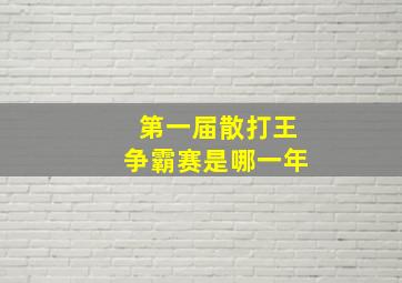 第一届散打王争霸赛是哪一年