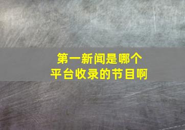 第一新闻是哪个平台收录的节目啊