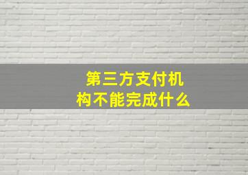 第三方支付机构不能完成什么