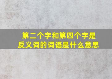 第二个字和第四个字是反义词的词语是什么意思