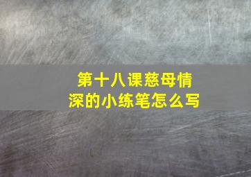 第十八课慈母情深的小练笔怎么写