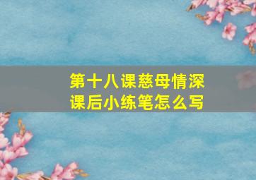 第十八课慈母情深课后小练笔怎么写