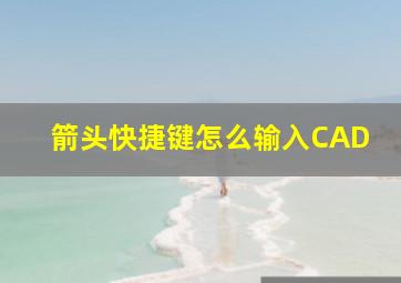 箭头快捷键怎么输入CAD