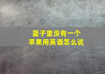 篮子里没有一个苹果用英语怎么说