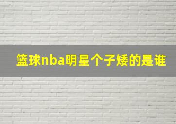 篮球nba明星个子矮的是谁