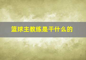 篮球主教练是干什么的