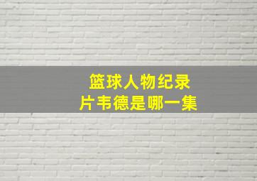 篮球人物纪录片韦德是哪一集