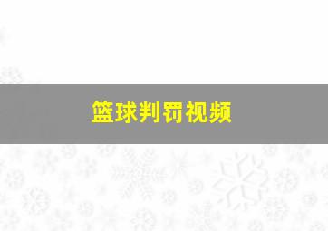 篮球判罚视频