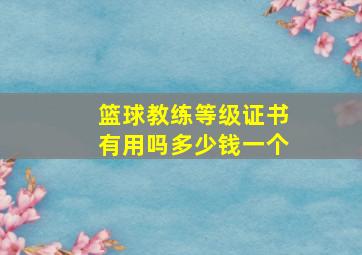 篮球教练等级证书有用吗多少钱一个