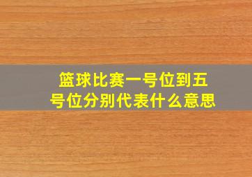 篮球比赛一号位到五号位分别代表什么意思