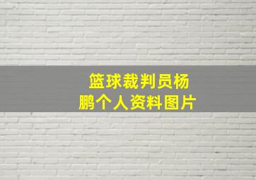 篮球裁判员杨鹏个人资料图片