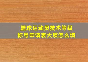 篮球运动员技术等级称号申请表大项怎么填