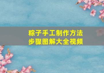 粽子手工制作方法步骤图解大全视频