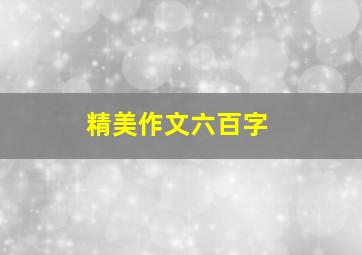 精美作文六百字