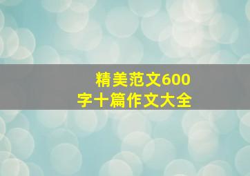 精美范文600字十篇作文大全