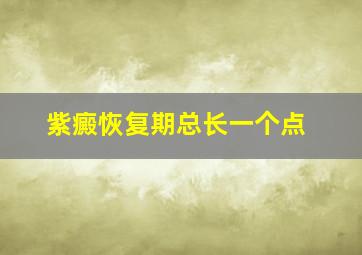 紫癜恢复期总长一个点